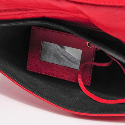 Balenciaga Agneau Giant 21 Rose Gold Hardware Envelope Clutch Rouge Coquelicot 8 of 10
