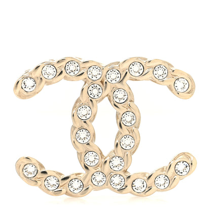 Chanel Crystal Pearls Coronation CC Brooch Gold 2 of 4