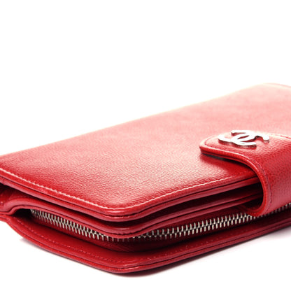 Chanel Caviar Sevruga Zip Pocket Wallet Red 8 of 11