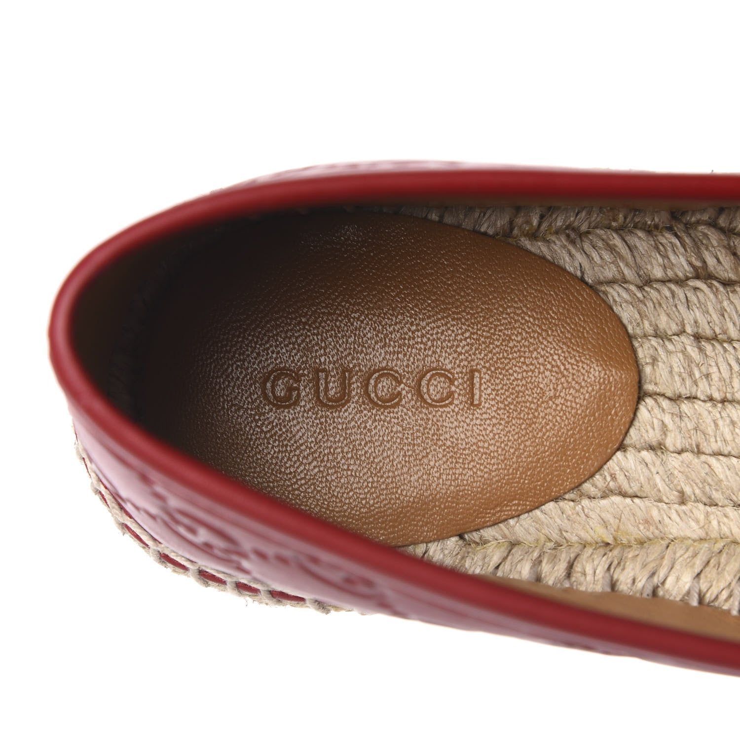 Gucci Guccissima Signature Espadrilles 35.5 Hibiscus Red 7 of 8