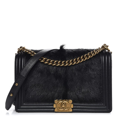 Chanel Goat Hair New Medium Celtic Boy Flap Black 1 of 11