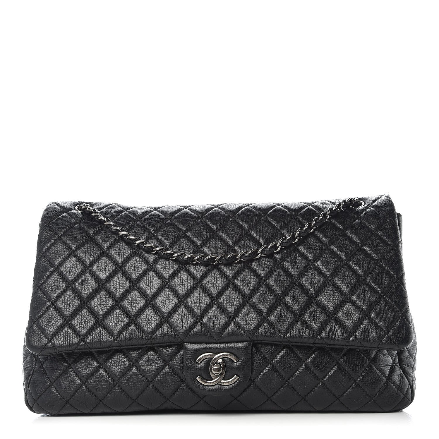 Chanel Calfskin Quilted XXL Travel Flap Bag Black 1 of 7