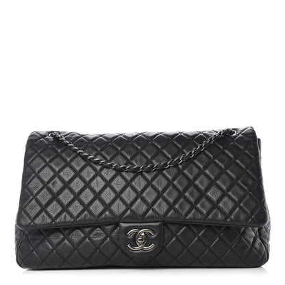 Chanel Calfskin Quilted XXL Travel Flap Bag Black 1 of 12
