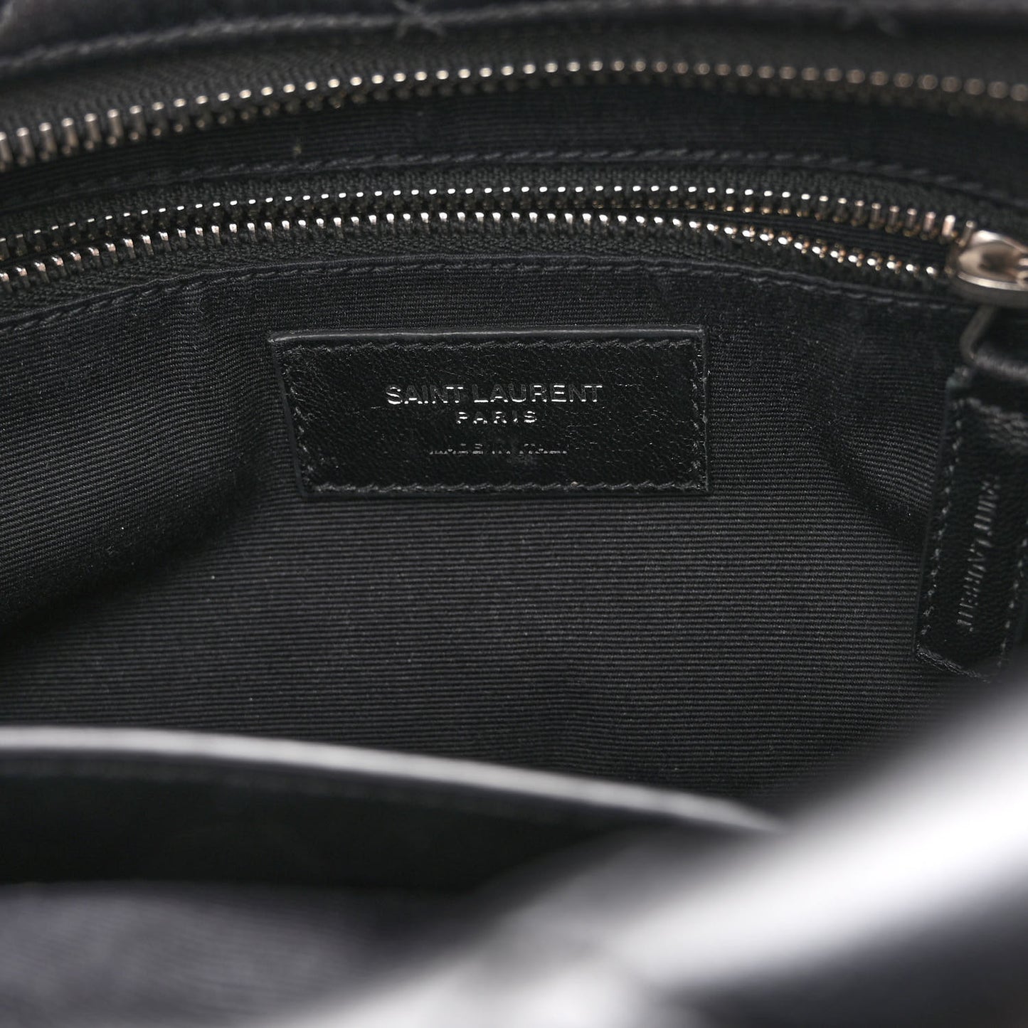 Calfskin Y Quilted Monogram Small Loulou Bowling Bag Black