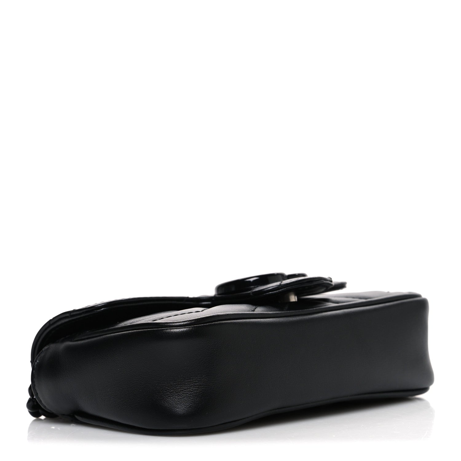 Gucci Calfskin Matelasse Monochrome GG Marmont Chain Belt Bag Black 4 of 10