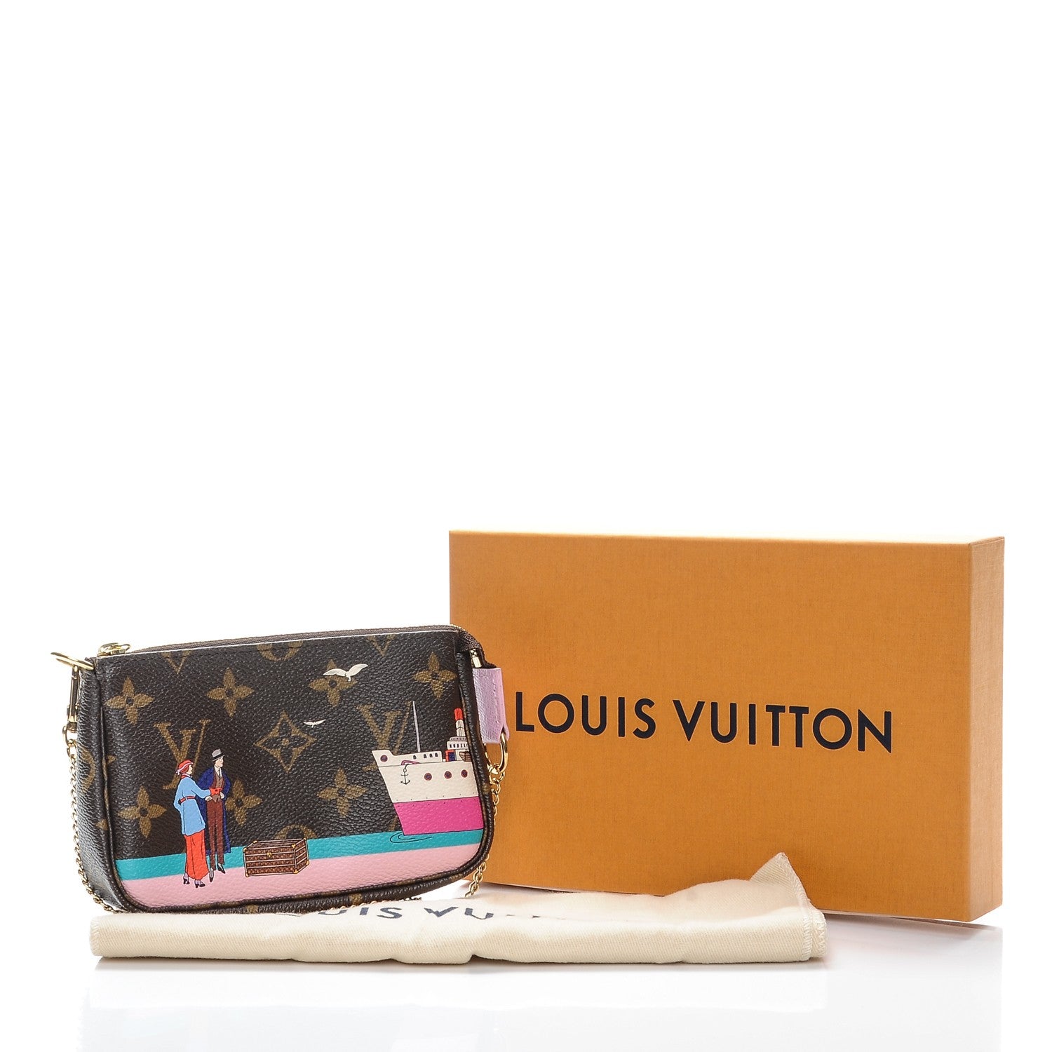 Louis Vuitton Monogram 2016 Christmas Animation Mini Pochette Accessories Rose Ballerine 8 of 8