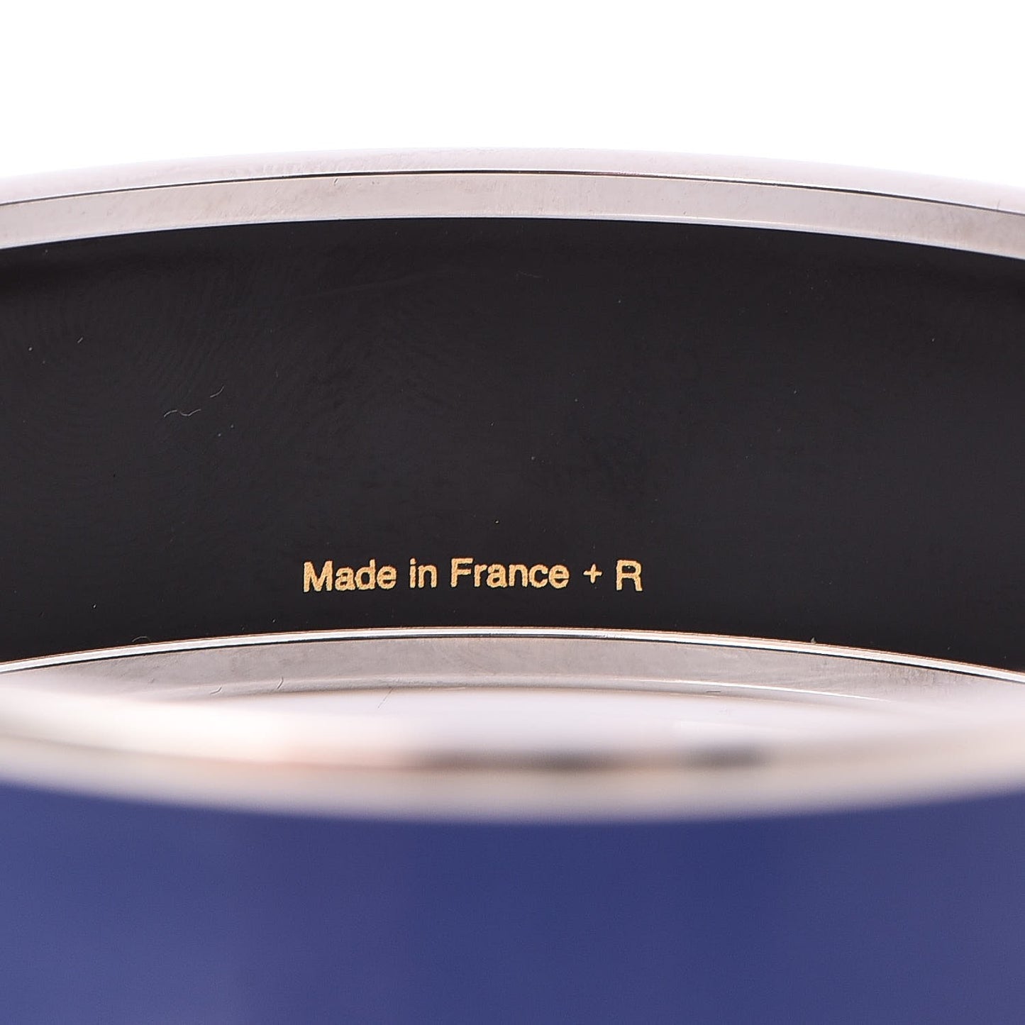 Enamel Printed Wide Caleche Bracelet 62 Bleu