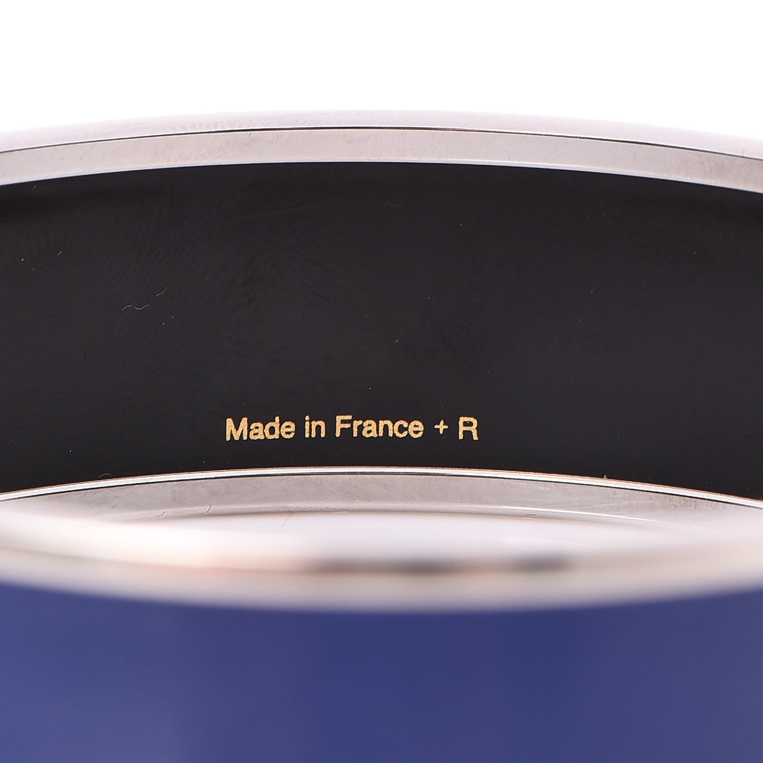 Hermes Enamel Printed Wide Caleche Bracelet 62 Bleu 5 of 6