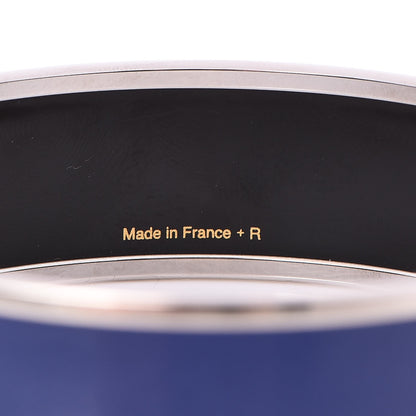 Hermes Enamel Printed Wide Caleche Bracelet 62 Bleu 5 of 6