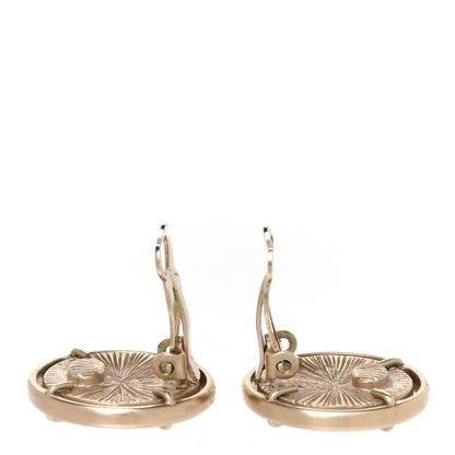 Chanel Metal Textured CC Round Clip On Earrings Gold 3 of 4