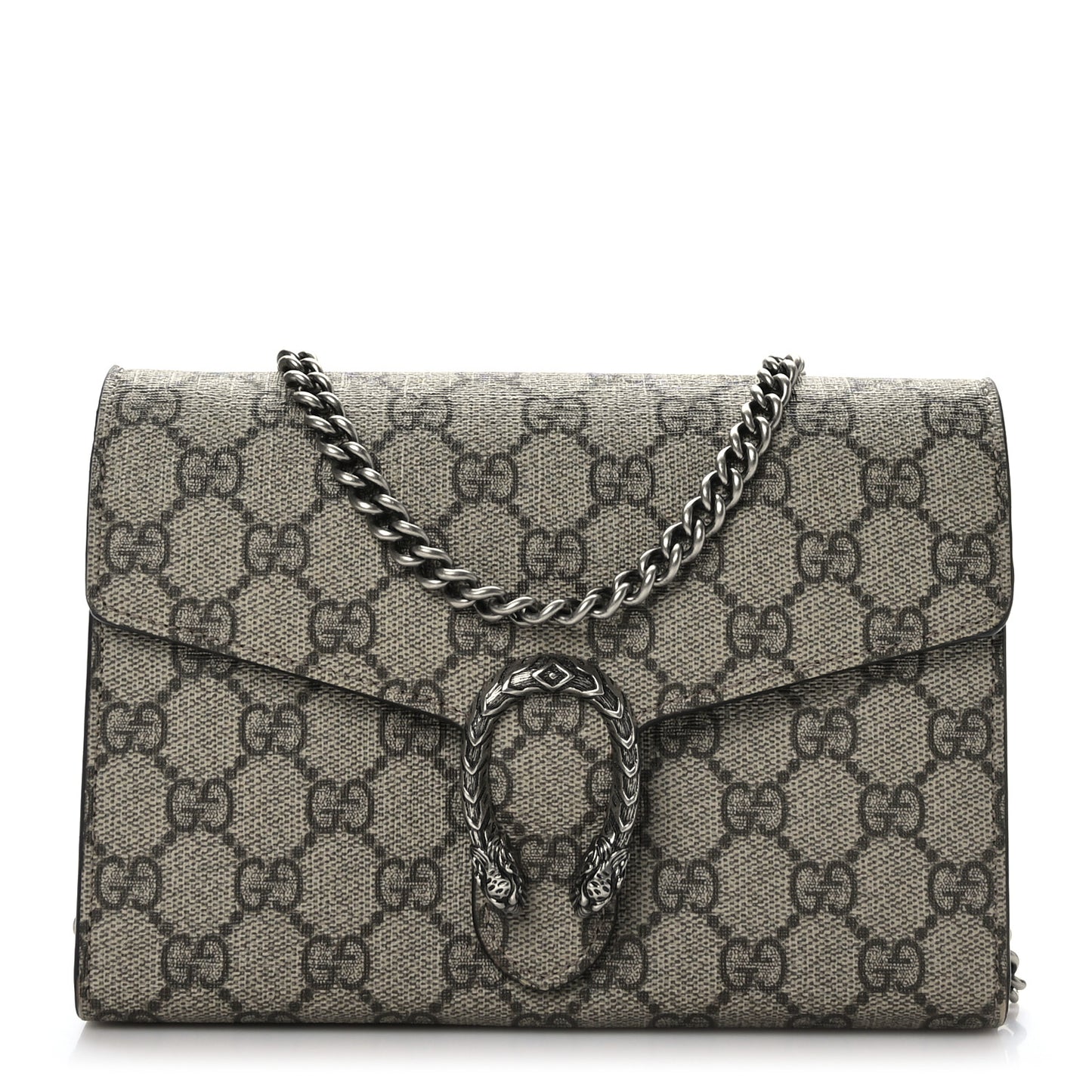 GG Supreme Monogram Mini Dionysus Chain Wallet Beige Taupe