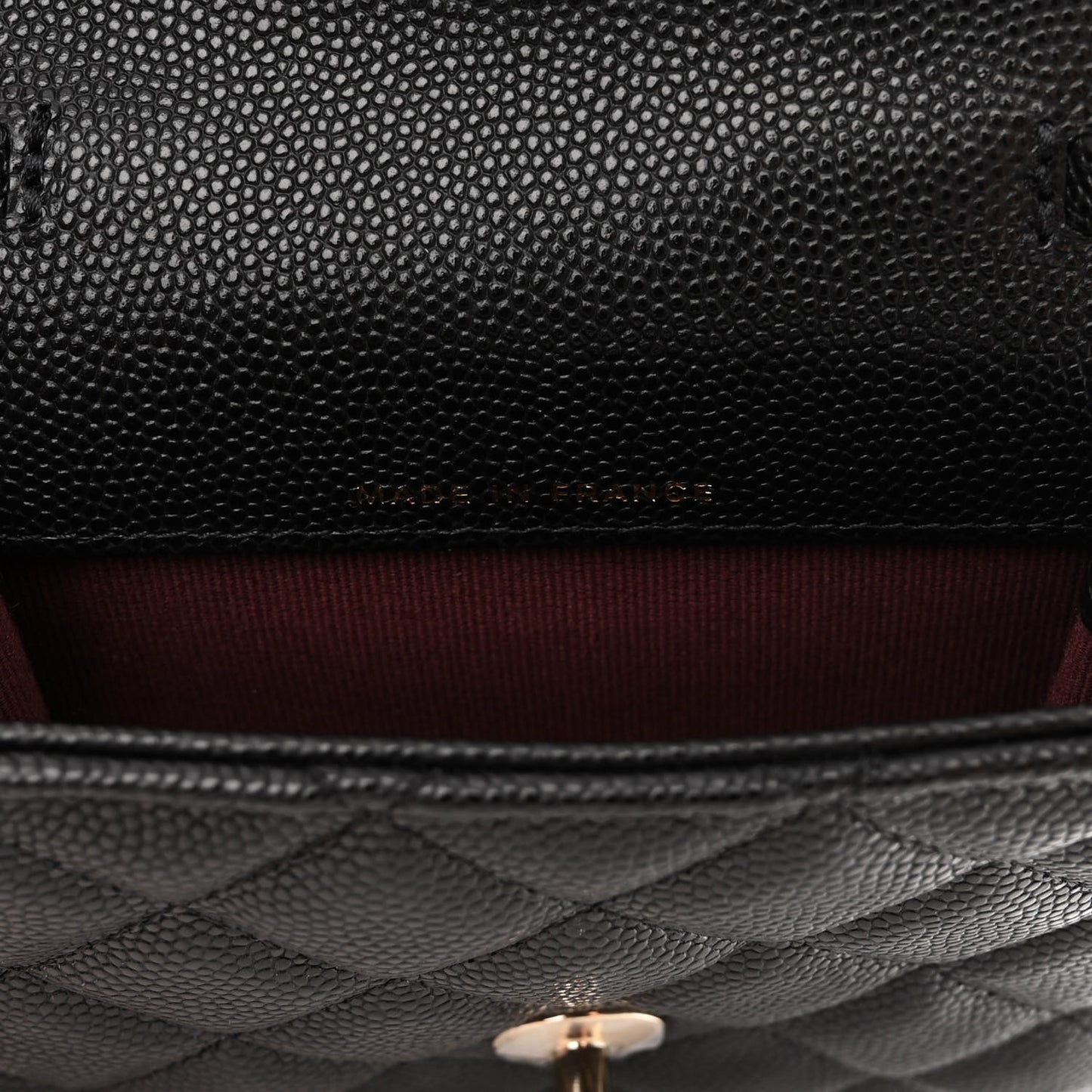 Caviar Quilted Clutch With Chain Bag Black