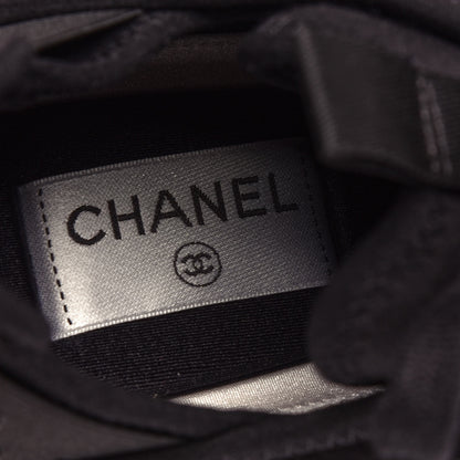Chanel Velvet Calfskin Mixed Fibers CC Sneakers 38.5 Black 8 of 10