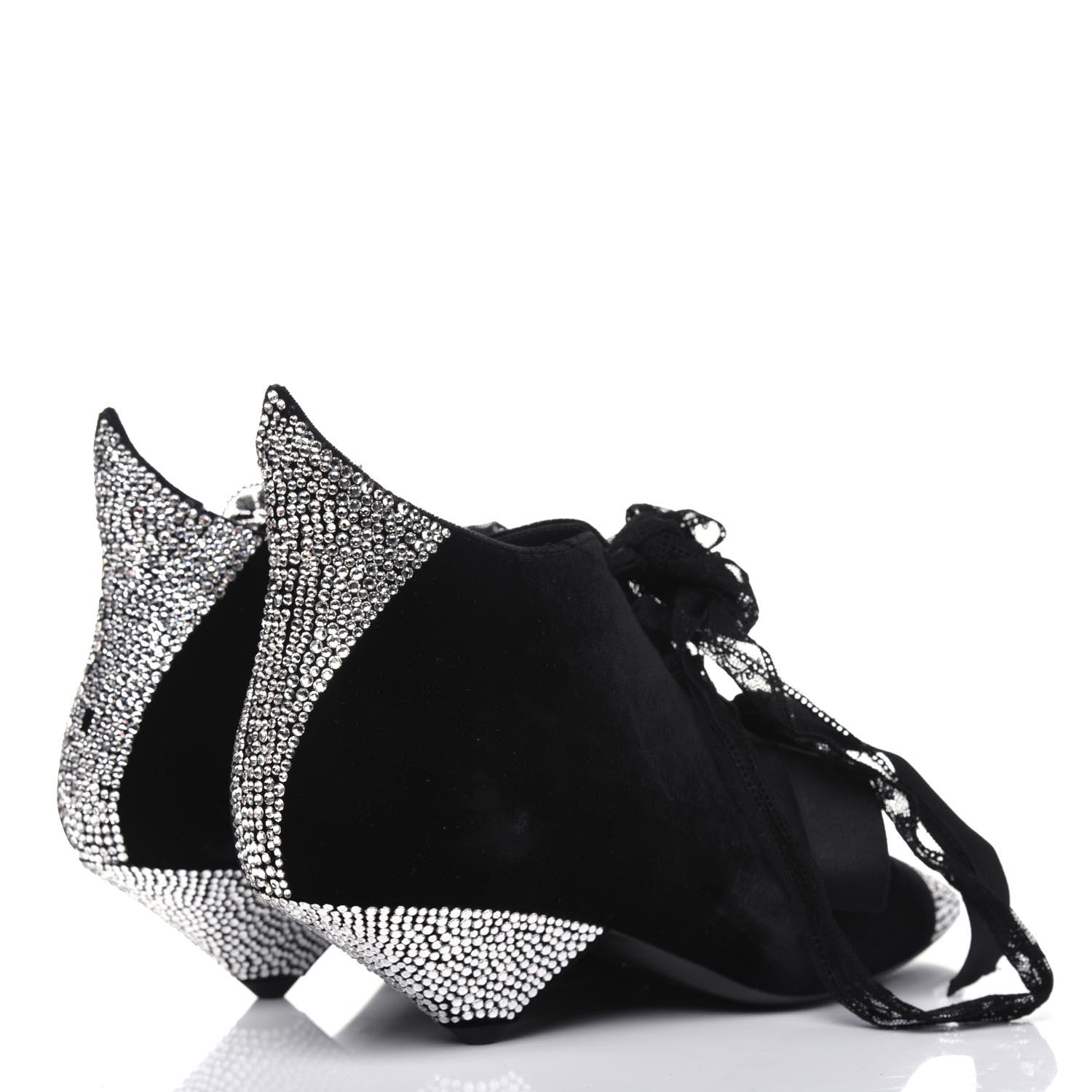 Saint Laurent Velluto Master Crystal Embellished Blaze 45 La Strass Ankle Boots 39 Black 4 of 9