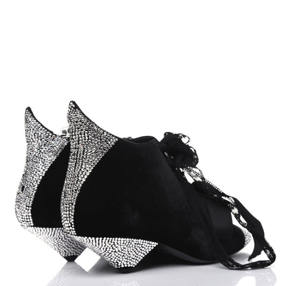 Saint Laurent Velluto Master Crystal Embellished Blaze 45 La Strass Ankle Boots 39 Black 4 of 9