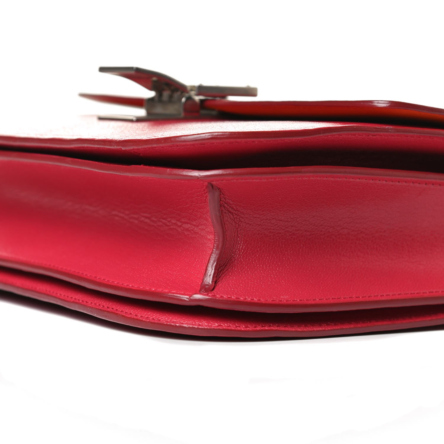 Celine Goatskin Medium Classic Box Flap Bag Dark Pink 10 of 17