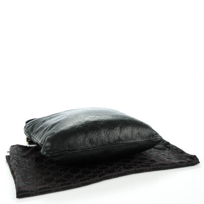 Gucci Guccissima Medium Flat Messenger Bag Black 4 of 7