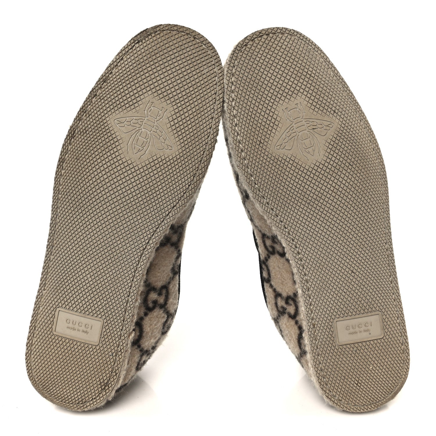 Gucci Covered Wool GG Monogram Mens Fria Horsebit Loafers 9 Beige Ebony Black Butterscotch 6 of 11
