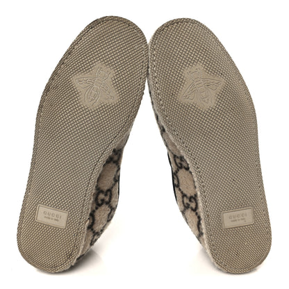 Gucci Covered Wool GG Monogram Mens Fria Horsebit Loafers 9 Beige Ebony Black Butterscotch 6 of 11