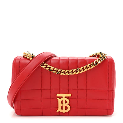 Burberry Lambskin Quilted Small Lola Bag Bright Red 1 of 11