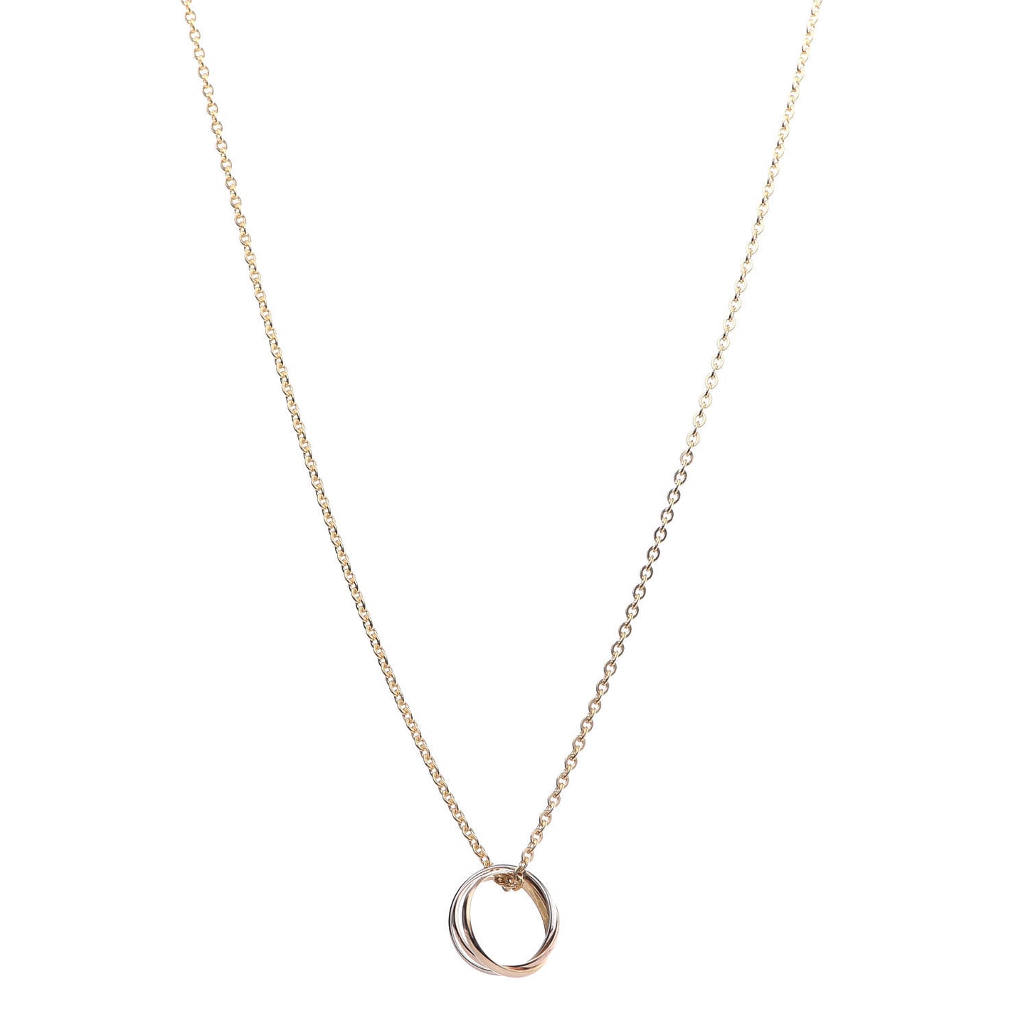 18K Pink Yellow White Gold Baby Trinity Pendant Necklace