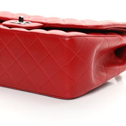 Chanel Lambskin Quilted Jumbo Double Flap Red 10 of 13