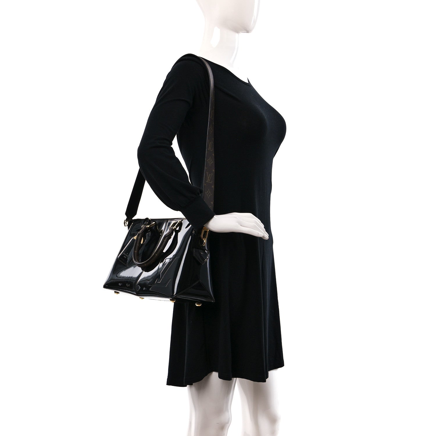 Louis Vuitton Patent Calfskin Miroir Tote Black 2 of 9