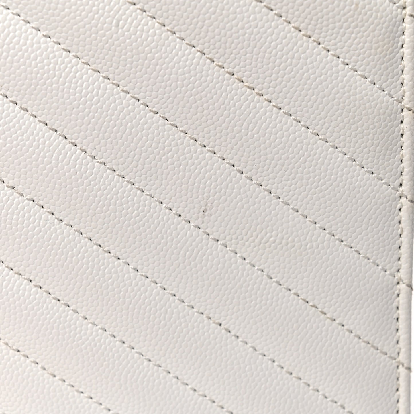 Grain De Poudre Matelasse Chevron Large Monogram Satchel White