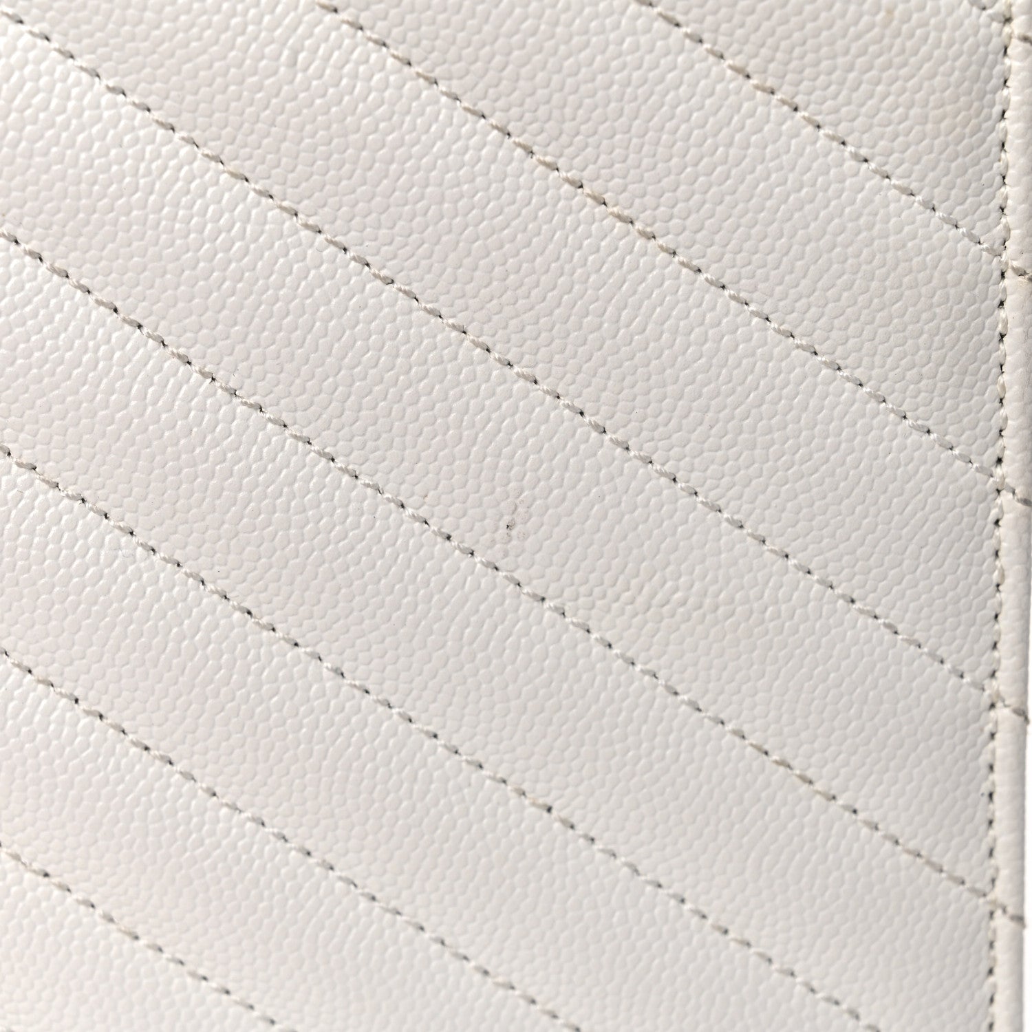 Saint Laurent Grain De Poudre Matelasse Chevron Large Monogram Satchel White 13 of 17