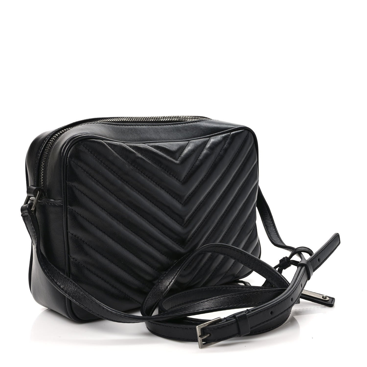 Saint Laurent Calfskin Matelasse Monogram Lou Camera Bag Black 3 of 10