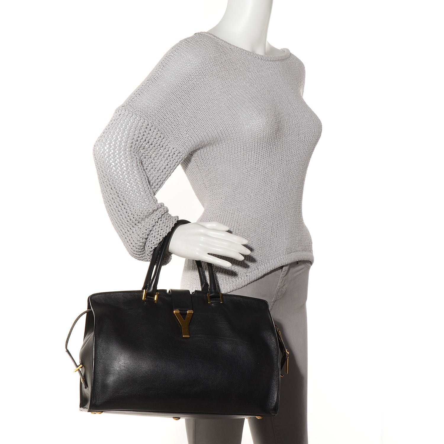 Saint Laurent Calfskin Medium Classic Y Cabas Black 2 of 11