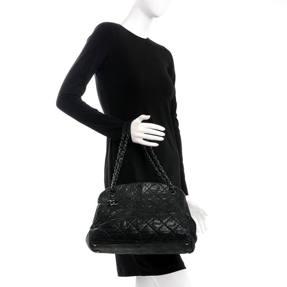 Chanel Iridescent Calfskin Quilted Large Just Mademoiselle Dark Grey 2 of 8