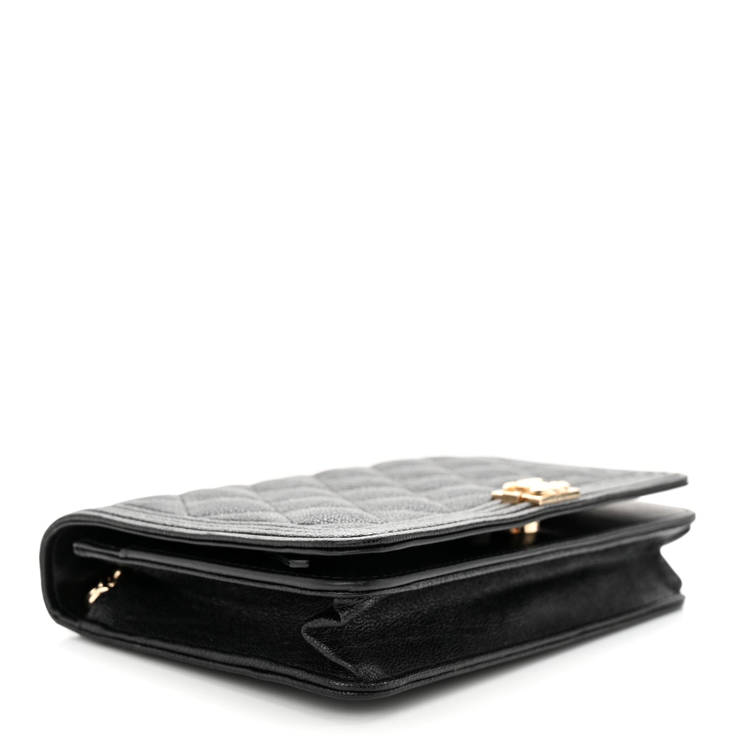 Caviar Quilted Boy Wallet On Chain WOC Black