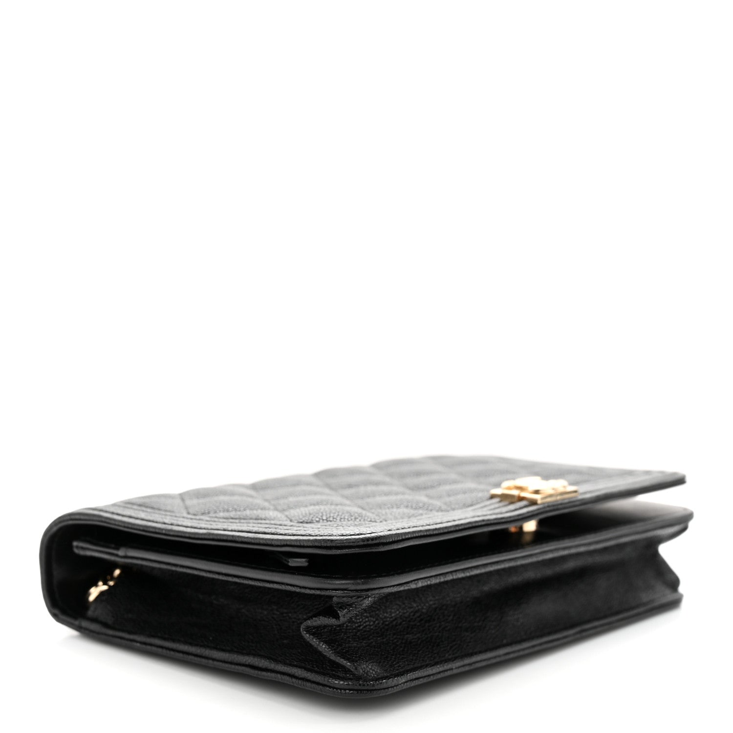 Chanel Caviar Quilted Boy Wallet On Chain WOC Black 4 of 12