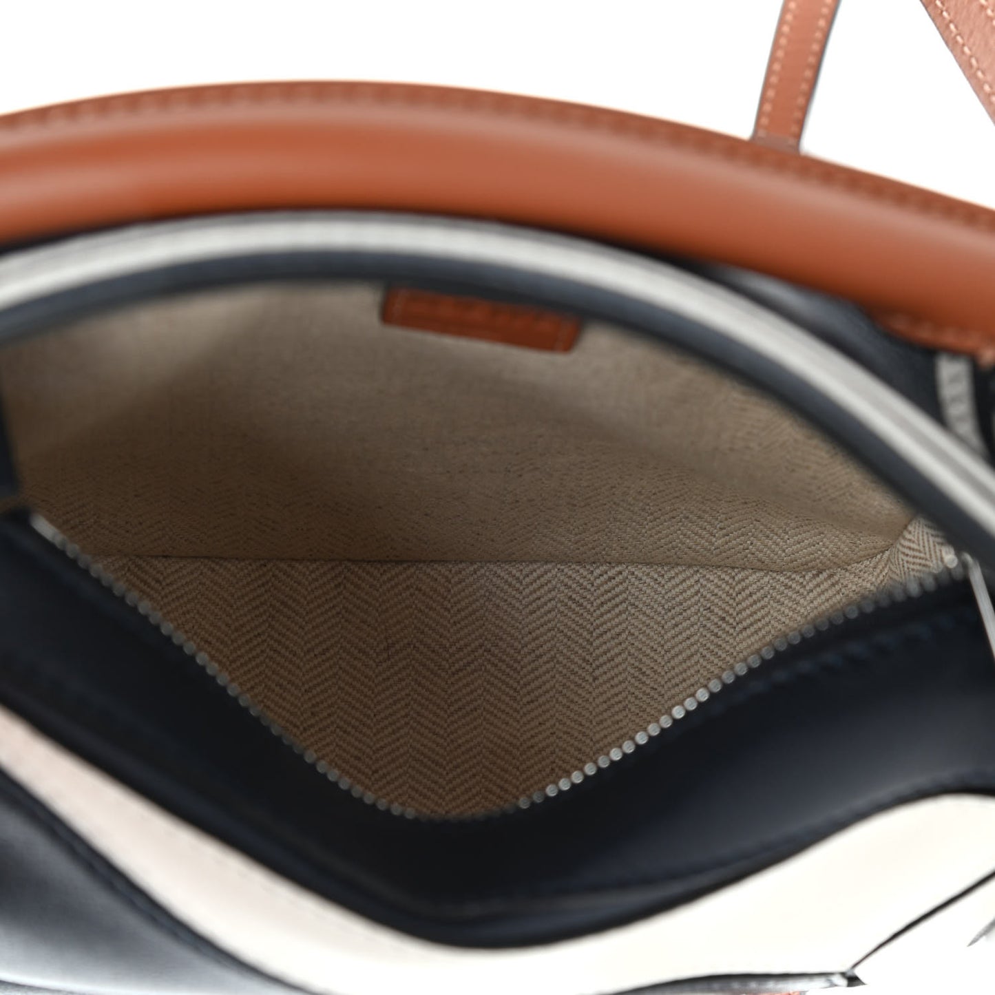 Calfskin Mini Puzzle Bag Deep Blue Soft White