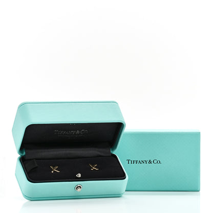 Tiffany 18K Yellow Gold Mini Paloma's Graffiti X Earrings 5 of 5