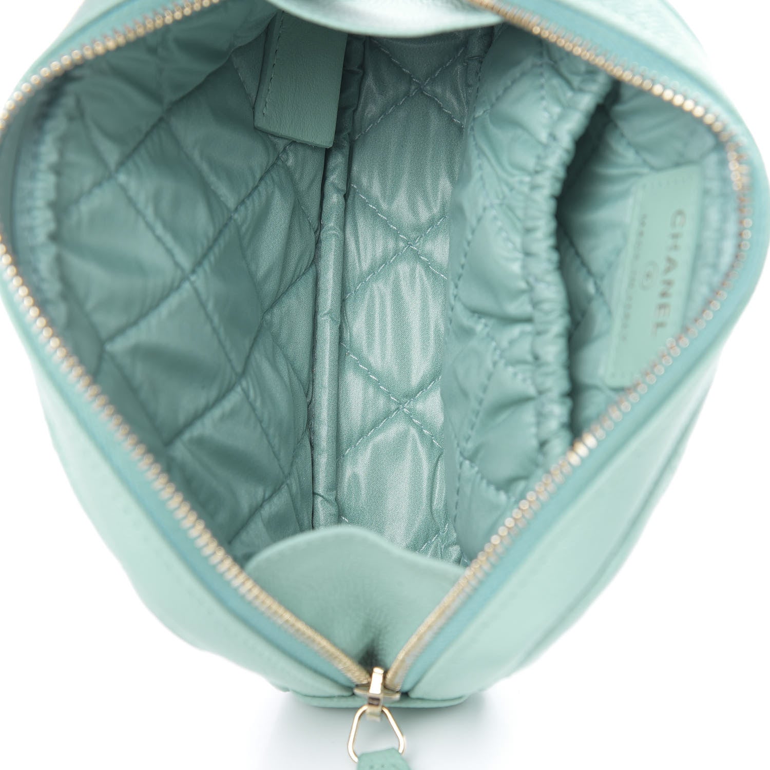 Chanel Caviar Quilted Small Curvy Pouch Cosmetic Case Light Blue 5 of 7