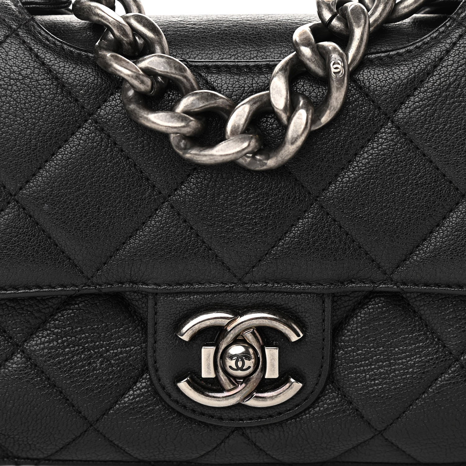 Chanel Goatskin Quilted Medium Perfect Edge Flap Black 8 of 12