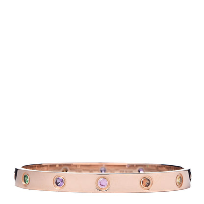 Cartier 18K Pink Gold Sapphire Garnet Amethyst LOVE Bracelet 16 1 of 7