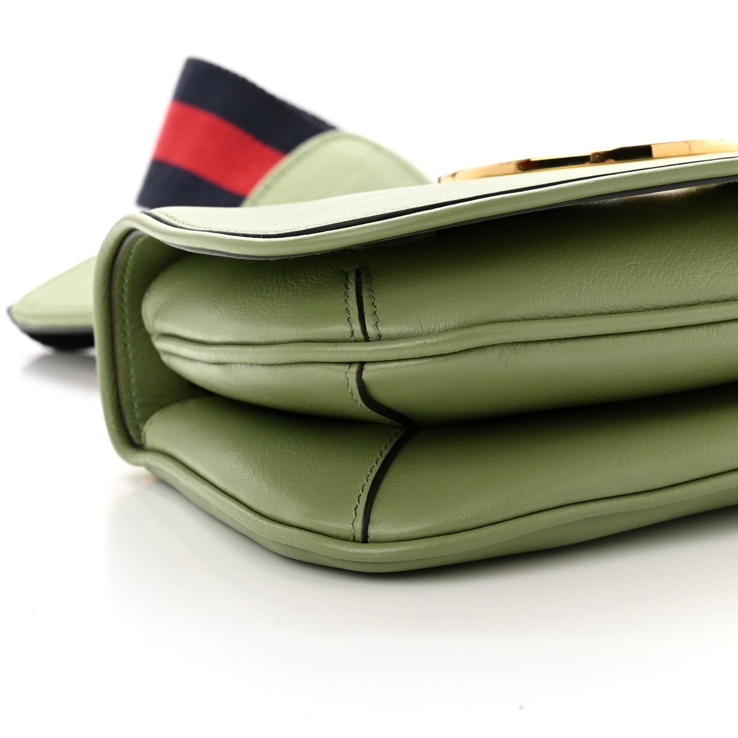 Roxy Calfskin Web Mini Blondie Shoulder Bag Salamander Green