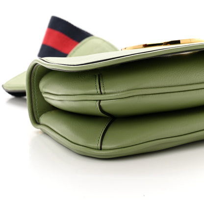 Gucci Roxy Calfskin Web Mini Blondie Shoulder Bag Salamander Green 10 of 11