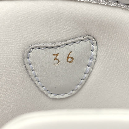 Christian Louboutin Calfskin Velcrissimo Flat Sandals 36 Blanco Silver 6 of 9