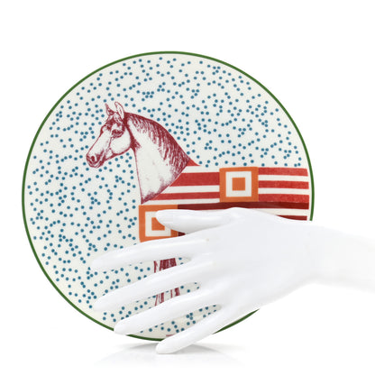 Hermes Porcelain Hippomobile Dessert Plate Set of 2 2 of 6