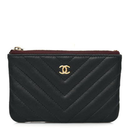 Chanel Lambskin Chevron Quilted Small Cosmetic Case Black 1 of 8