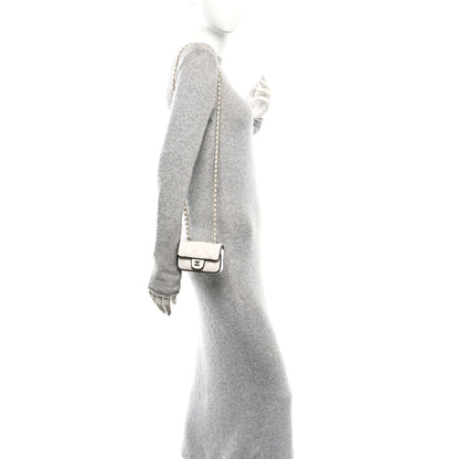 Chanel Lambskin Quilted Resin CC Flap Clutch With Chain White Black 2 of 11