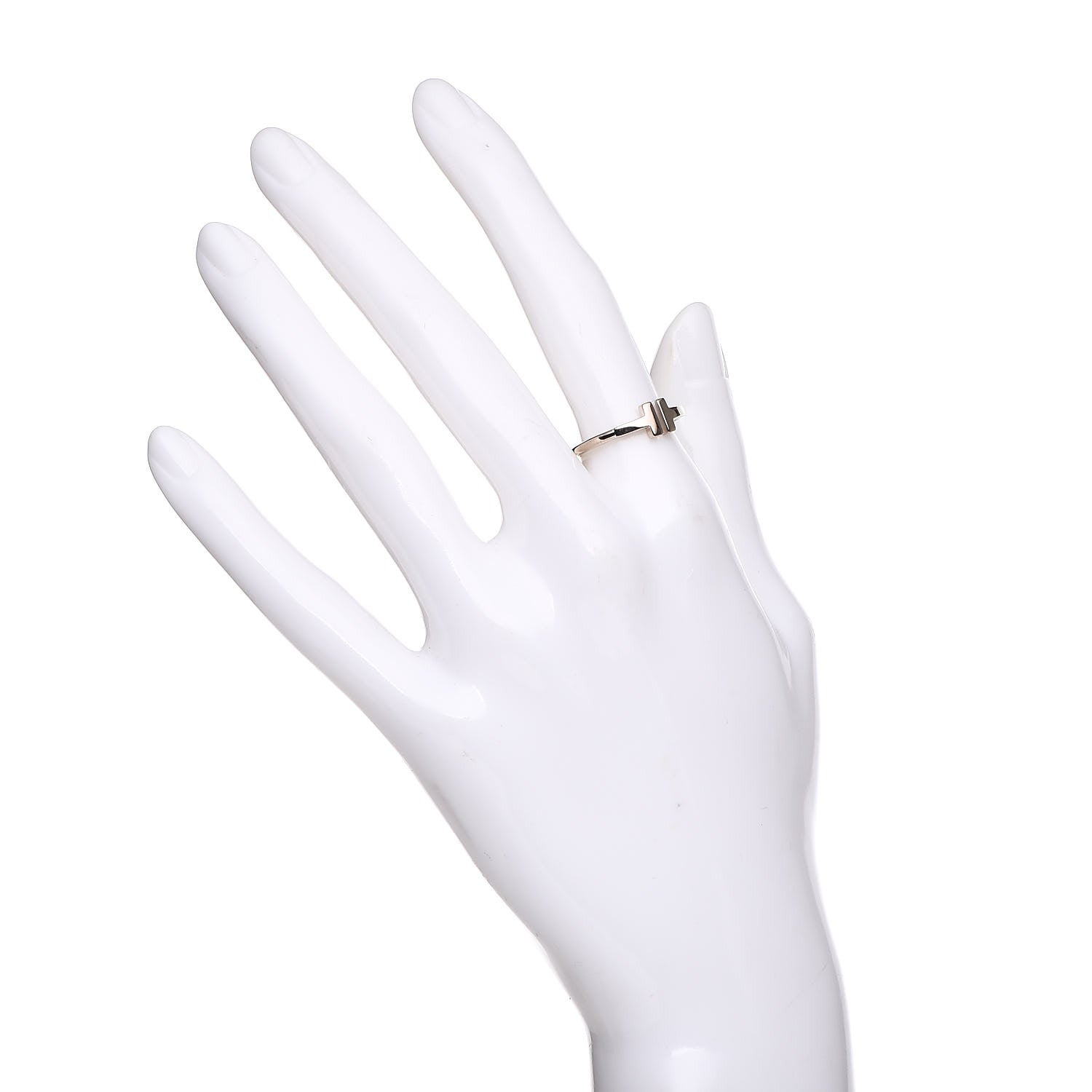 Tiffany 18K White Gold T Wire Ring 53 6.25 2 of 6