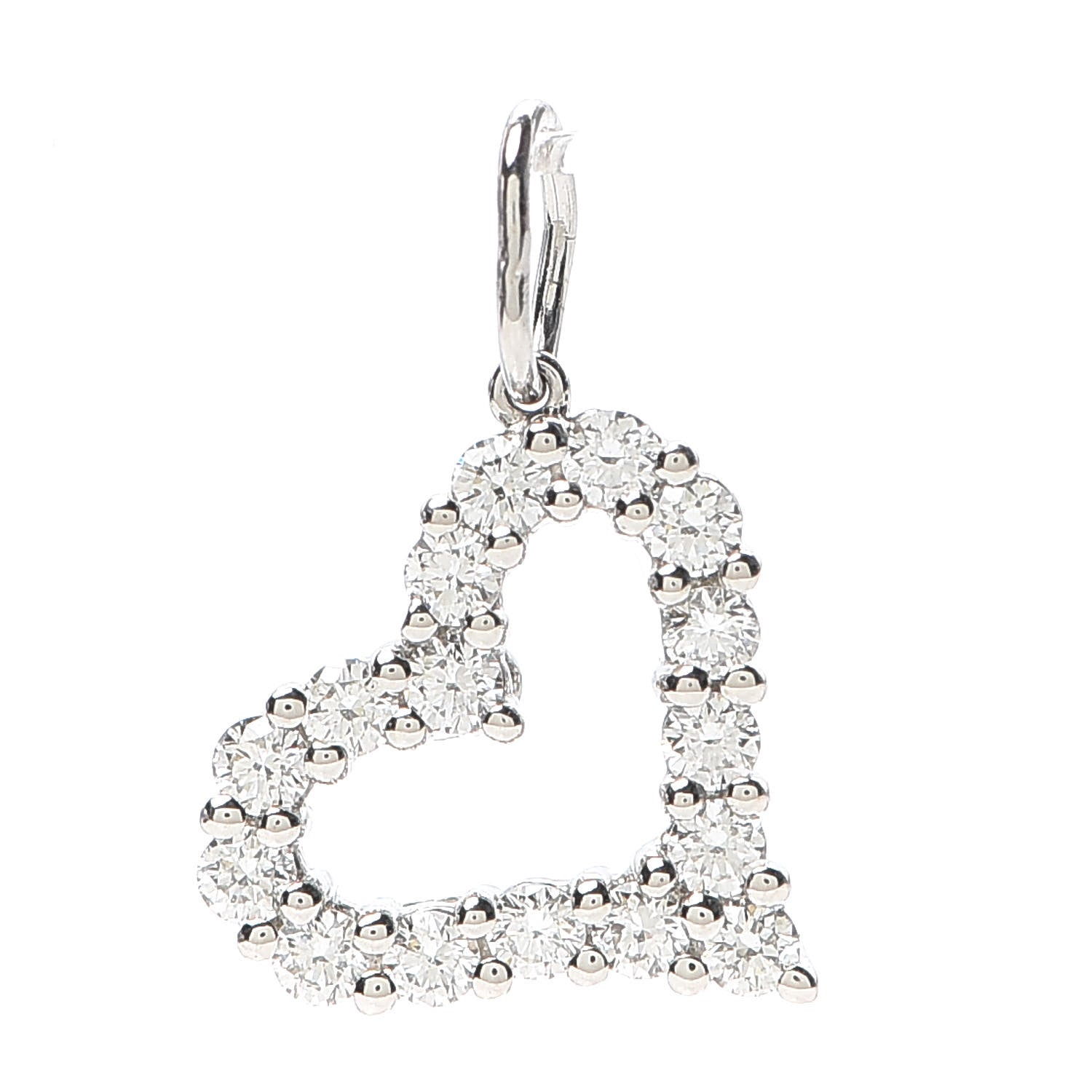 Tiffany Platinum Diamond Mini Heart Charm 1 of 4