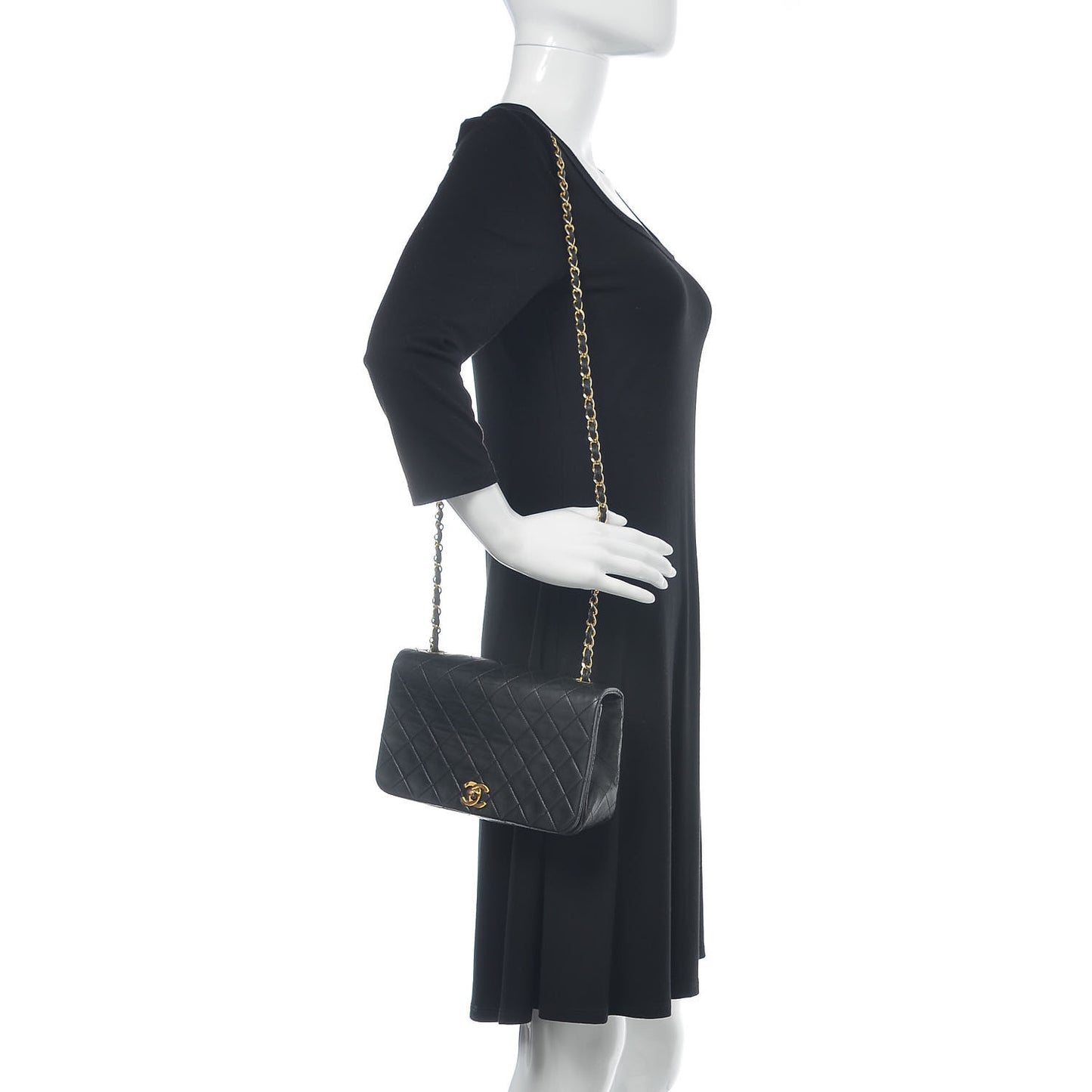 Lambskin Quilted Small Single Flap Black