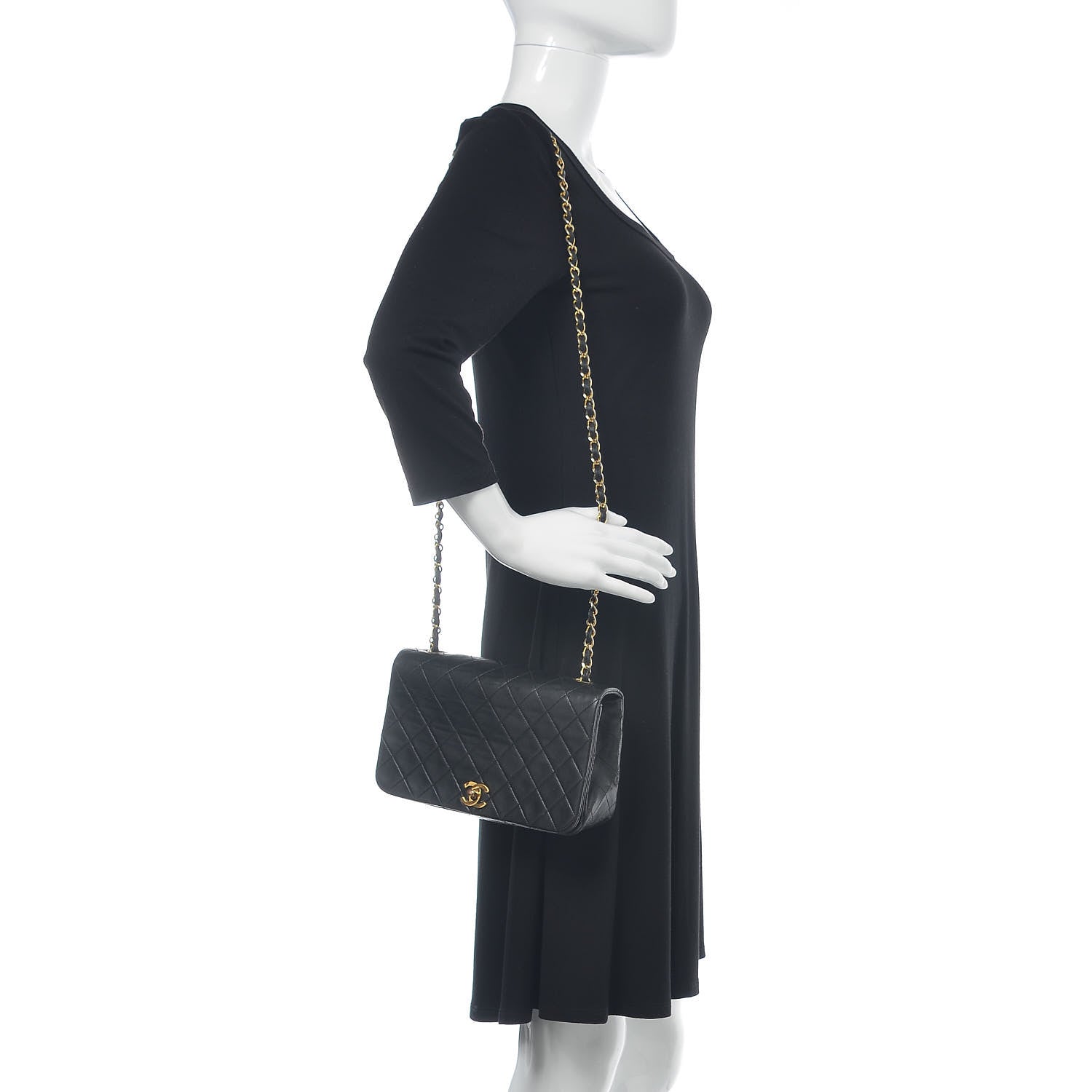 Chanel Lambskin Quilted Small Single Flap Black 2 of 21
