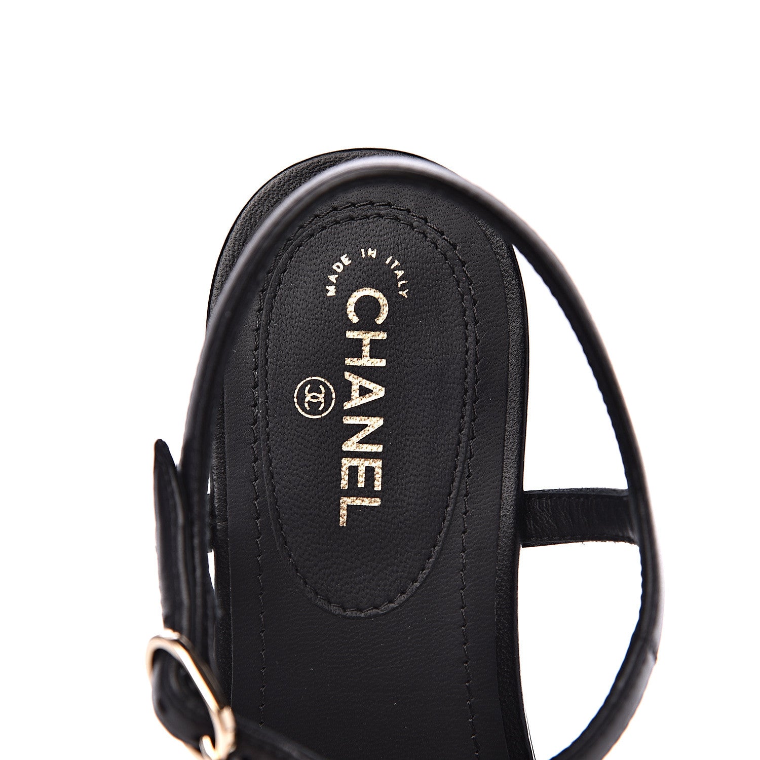 Chanel Lambskin Pearl CC Thong Sandals 35.5 Black 6 of 9